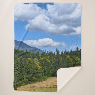 Cobertor Sherpa Paisagem de Prado Montanhoso - Natureza Selvagem R