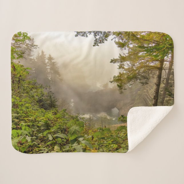 Cobertor Sherpa Paisagem Florestal e Oceânica (Frente (Horizontal))