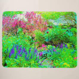 Cobertor Sherpa Paisagem Primavera verde do jardim com peônias
