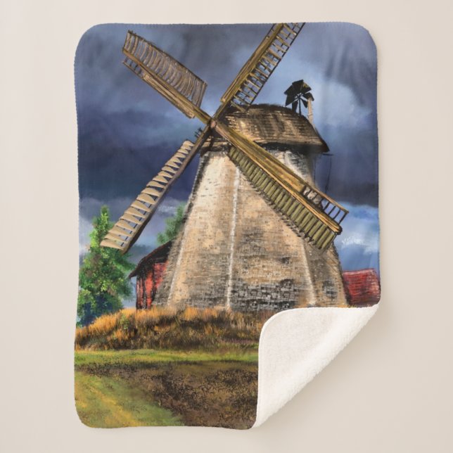 Cobertor Sherpa Países Baixos Windmill Sherpa Blanket (Frente)
