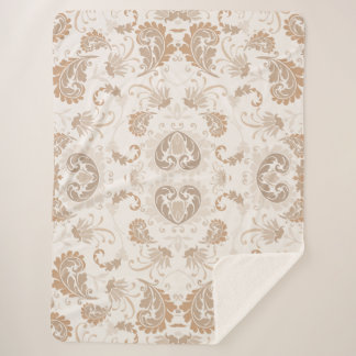 Cobertor Sherpa Paisley em Beige Aestésico Moderno Tan Brown
