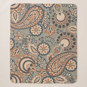 Cobertor Sherpa Paisley, padrão de safra. Vintage backgrou