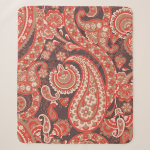 Cobertor Sherpa Paisley vintage padrão perfeito. Flor fantástica