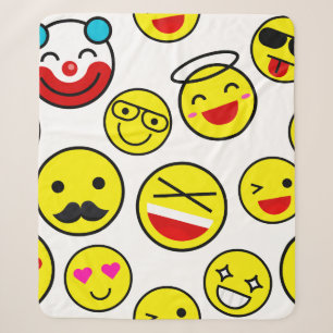 Cobertor Sherpa palhaço engraçado emojis
