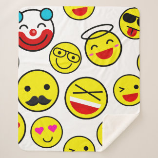 Cobertor Sherpa palhaço engraçado emojis