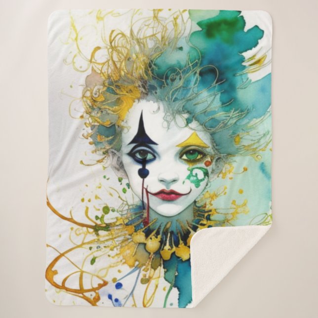 Cobertor Sherpa Palhaço Sherpa Blanket (Frente)