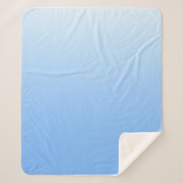Cobertor Sherpa Pálido fundo azul-ombre (Frente)