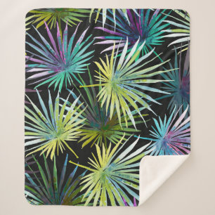 Cobertor Sherpa Palm Exótico Deixa Aquarela