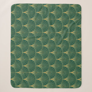Cobertor Sherpa Palm verde Folha Art Deco