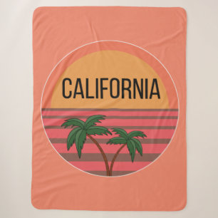 Cobertor Sherpa Palmas de sol para Design bonitinho da Califórnia