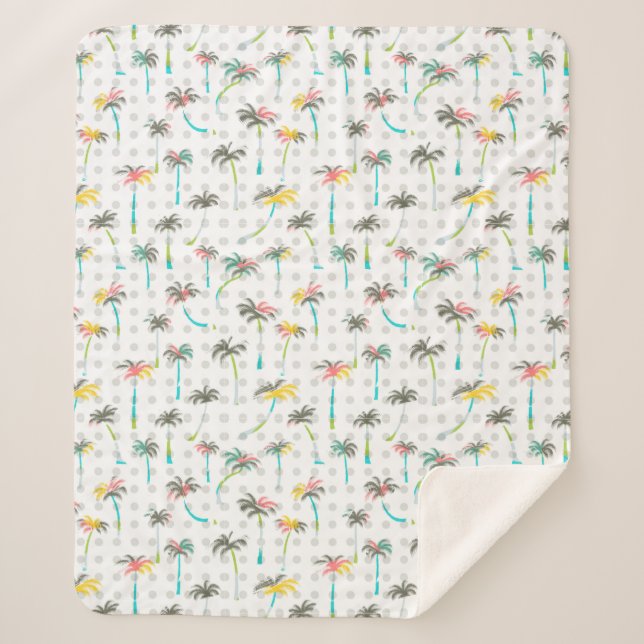 Cobertor Sherpa Palmeiras da aguarela (Frente)