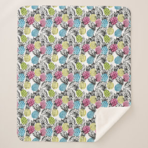 Cobertor Sherpa Palmeiras de abacaxi