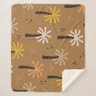 Cobertor Sherpa Palmeiras de desenho, padrão de crianças escandina