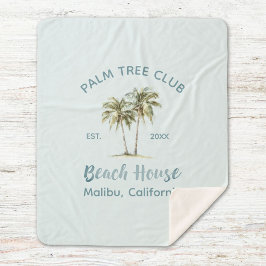 Cobertor Sherpa Palmeiras de madeira azul clara Árvores modernas d