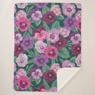 Cobertor Sherpa Pancas coloridas em azul esverdeado escuro