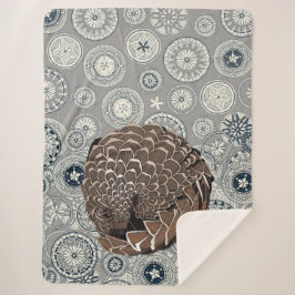 Cobertor Sherpa pangolin mandala