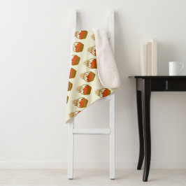 Cobertor Sherpa Panier de Citrouilles et Blé d'Automne