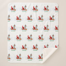 Cobertor Sherpa Papai Noel com Raposa e Esquilo do Coelho