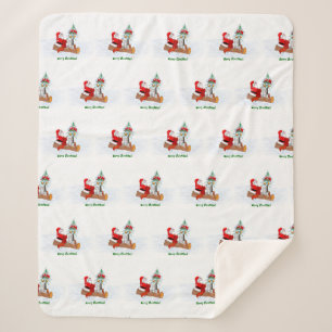 Cobertor Sherpa Papai Noel com Raposa e Esquilo do Coelho