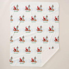 Cobertor Sherpa Papai Noel com Raposa e Esquilo do Coelho