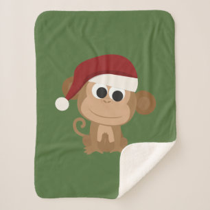Cobertor Sherpa Papai noel Macaco Folheto