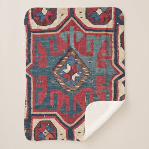 Cobertor Sherpa Papais noeis azuis Ornamentado de estilo Fe Cowboy