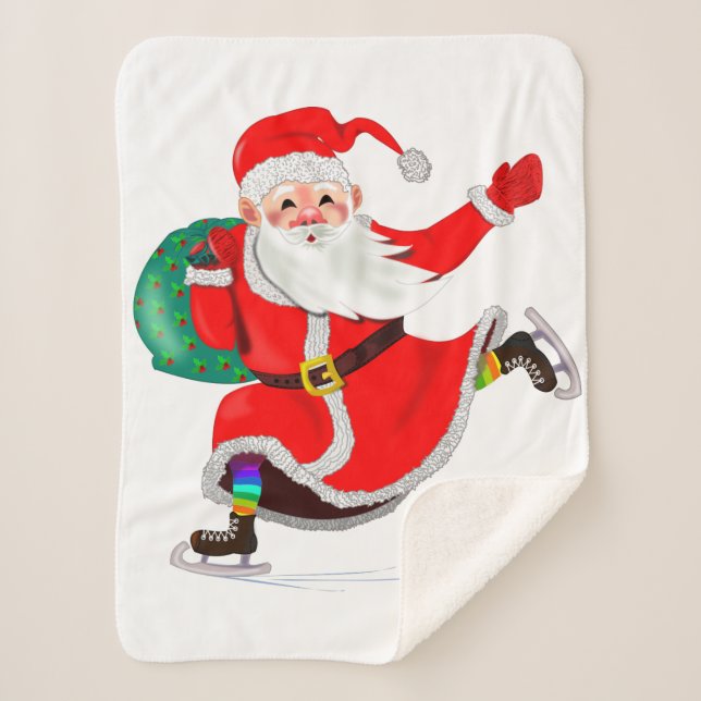 Cobertor Sherpa Papais noeis com presentes Natal Sherpa Blanket (Frente)