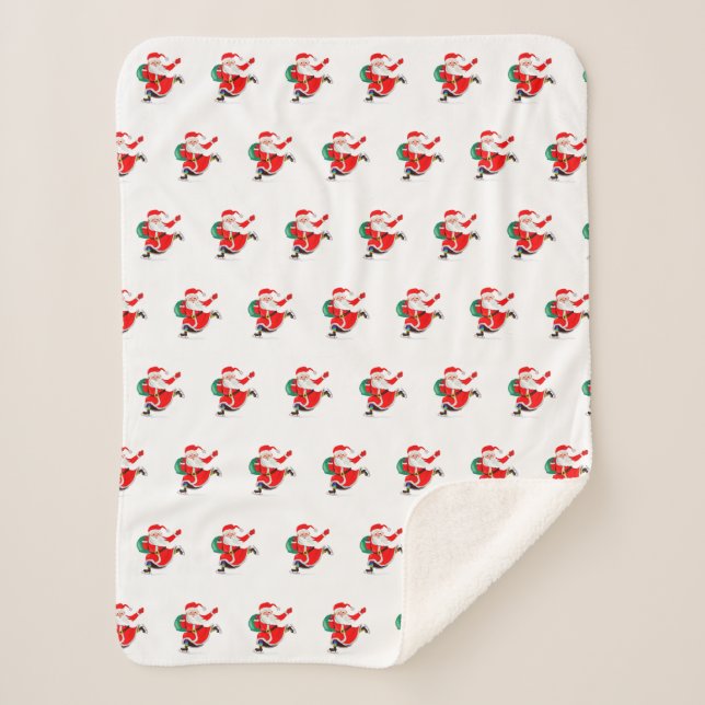 Cobertor Sherpa Papais noeis com presentes Sherpa Blanket Natal (Frente)