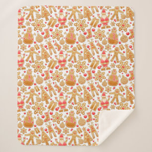 Cobertor Sherpa Papais noeis e Biscoitos de Natal com Gingerpão de