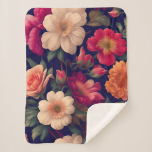 Cobertor Sherpa Papel de parede com padrão floral