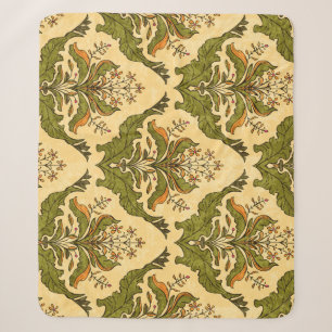 Cobertor Sherpa Papel de parede floral clássico: damasco estilizad