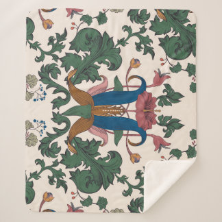 Cobertor Sherpa Papel de parede floral de renascença.