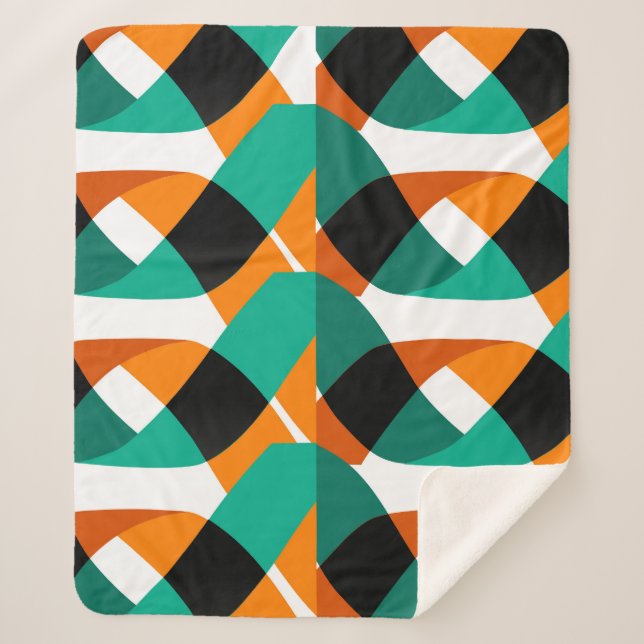 Cobertor Sherpa Papel de parede retrô: Design de vinheta (Frente)