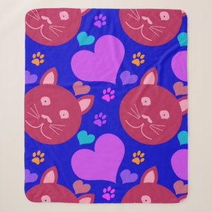Cobertor Sherpa Papel de parede sem costura, estilo de desenho ani