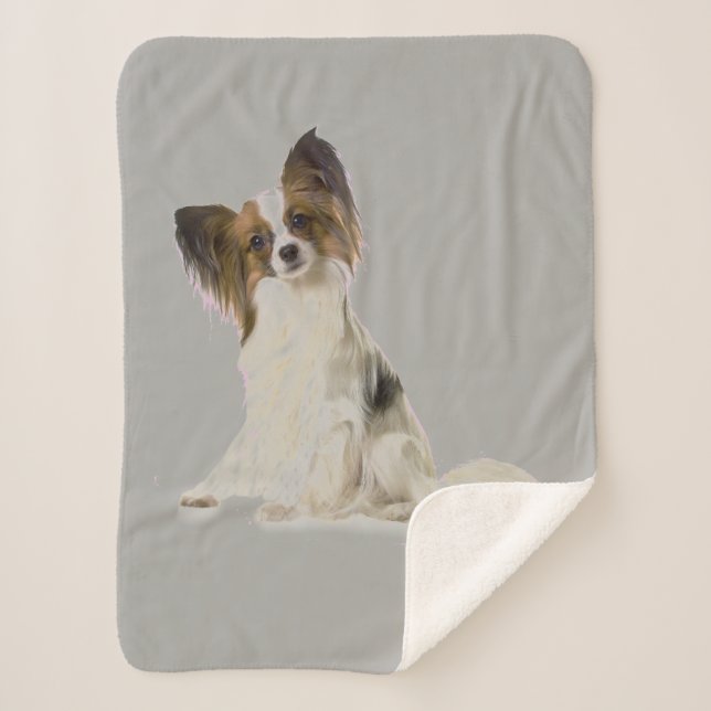 Cobertor Sherpa Papillon Dog (Frente)
