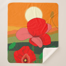 Cobertor Sherpa Papoila no pôr do sol