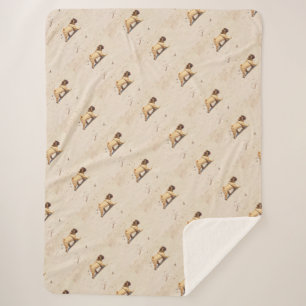 Cobertor Sherpa papoila, Sherpa Blankets, artesanato, feriado, ele