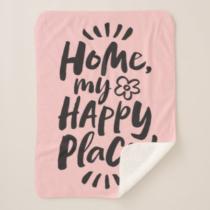 Cobertor Sherpa PARA CASA, meu Lugar Feliz!  Proteção no Local - R