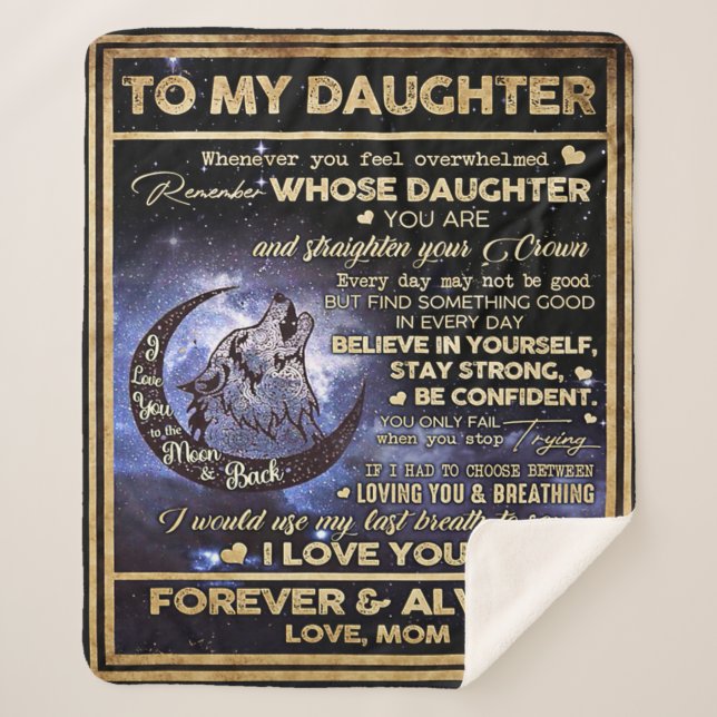 Cobertor Sherpa Para Minha Filha Borboletas Presente, Filha Aniver (Frente)