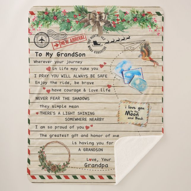 Cobertor Sherpa Para O Meu Avô, Avô E Avô, Amor De Pássaro (Frente)