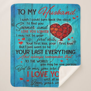Cobertor Sherpa Para o meu marido Design Citações De Amor Para