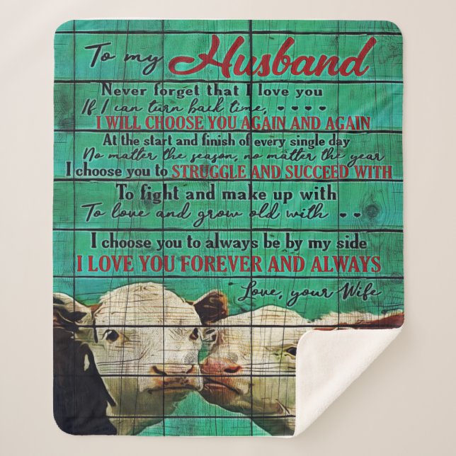 Cobertor Sherpa Para o meu marido | Família Cute Presente (Frente)