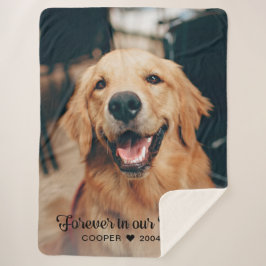 Cobertor Sherpa Para sempre em nosso coração Pet Memorial Foto Kee