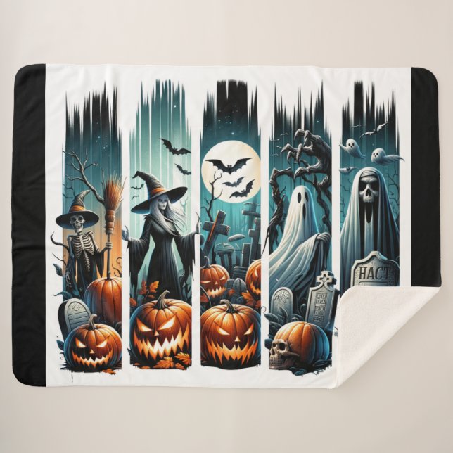 Cobertor Sherpa Parada de Cemitério - Uma Noite de Sombras (Frente (Horizontal))