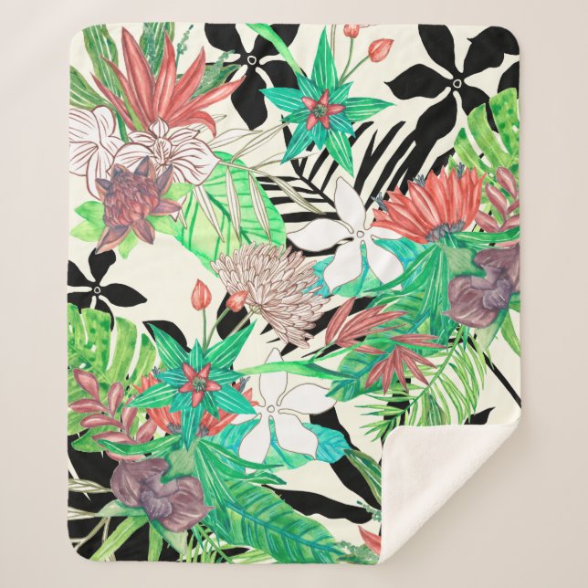 Cobertor Sherpa Paraíso Floral II (Frente)