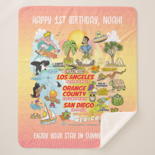 Cobertor Sherpa Paraíso SoCal Personalizado