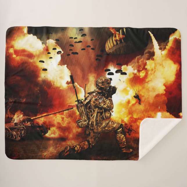 Cobertor Sherpa PARATRORES do APOCALYPSE (Frente (Horizontal))