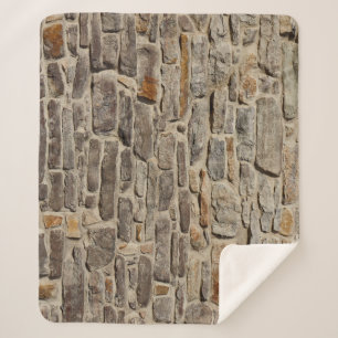 Cobertor Sherpa Parede de pedra russa, decoração texturizada