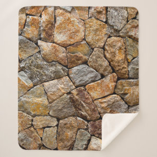 Cobertor Sherpa Parede de pedras pequenas 