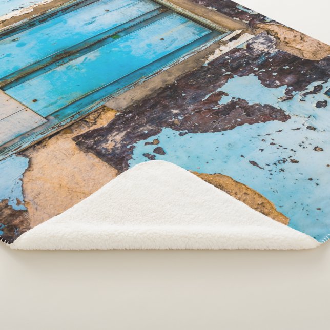 Cobertor Sherpa Parede e porta azuis (3/4)